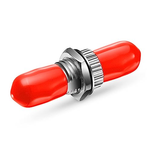 Image of ST Fiber Optic Adapter - ST to ST Simplex Singlemode & Multimode Coupler - 10 Pack - Metal