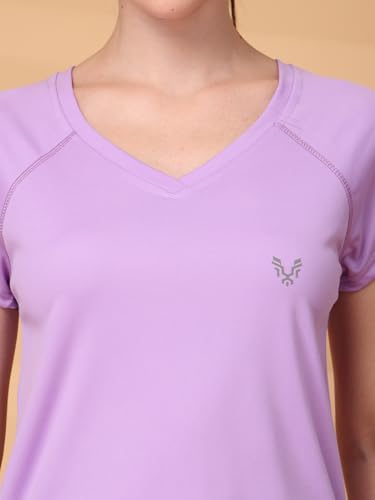 Image of UZARUS Women's V-Neck Sports T-Shirt | Pack of 2 | Gym, Yoga & Activewear Top