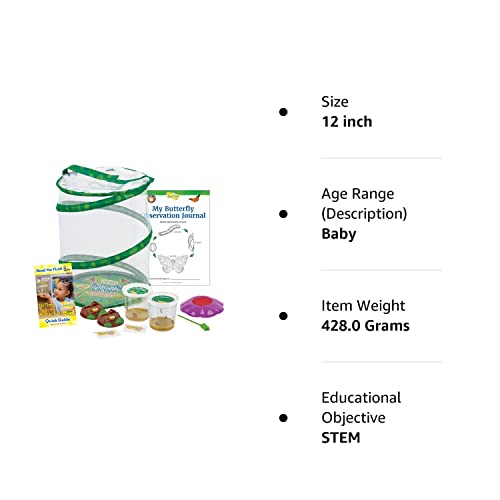 Butterfly Garden: Original Habitat And Two Live Cups Of Caterpillars With Stem Butterfly Journal – Life Science & Stem Education – Butterfly Science Kit #TOP7