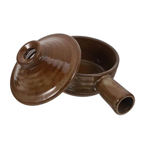 Mipcase 1Pieza de Barro con Tapa Olla para Sopa y Arroz Utensilios de Cocina Duraderos para Cocinas de Inducción y Microondas
