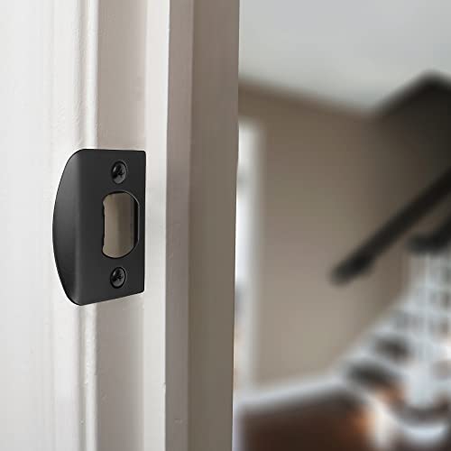 Design House 779348 Full Lip Square Corner Strike Plate Matte Black