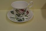 Roy Kirkham Redoute Rose Teacup & Saucer in Fine Bone China