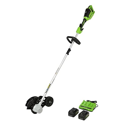 Greenworks 48V (2 x 24V) 8" Brushless Cordless Edger, (2) 4.0Ah USB Batteries and Dual Port Rapid Charger Included