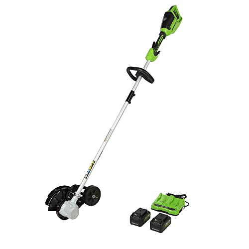 Greenworks 48V (24V x 2) 8-Inch Brushless Edger, (2) 4Ah Batteries and 4A Dual Port Charger Included, ED48L4410 by Greenworks - Used condition - US$178.49