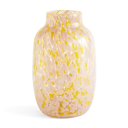 Hay Splash Vase aus Glas gefertigt, in der Farbe: Gelb/Rosa, Maße: D: 14,5 cm, H: 22,5cm, AB503-A603-AG55