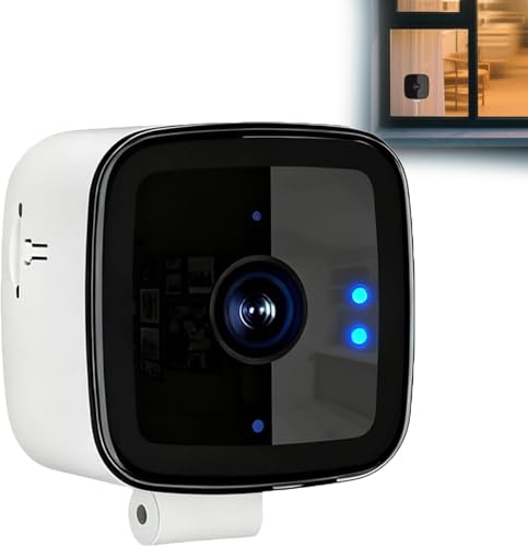 Cámara de ventana, 2K, cámara de seguridad, WiFi de 2.4 GHz y 5 GHz, cámaras de visión segura con visión nocturna y detección de movimiento, grabación 24/7 y alertas inteligentes, protege tu hogar