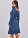 ANRABESS Womens Dress Long Lantern Sleeve Square Neck Elastic Waist Ruffle Flowy Swing A-Line Short Dresses 2025 Fall Fashion Dark Blue Medium