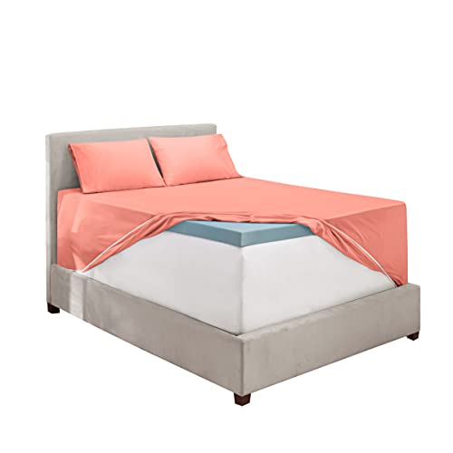 Image of Hearth & Harbor Extra Deep Pocket Twin XL Sheets - 3 Piece Hotel Luxury Twin XL Sheet Set Fits Up to 24 inch Mattress - Soft Luxury Twin XL Bed Sheet Set - Soft & Breathable, Twin XL, Misty Rose