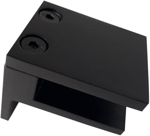 Miniatura 8 de LukLoy Abrazadera de barandilla de vidrio de pared a vidrio, clip de vidrio de acero inoxidable 304 negro mate para valla de vidrio de piscina,