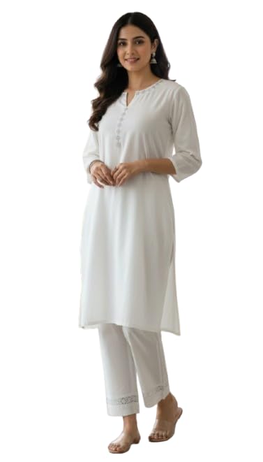 Women’s Cotton Straight Fit Pants Plus Size Trousers | Low Rise Bottoms with Button Closure | Ethnic & Casual Wear-image-39