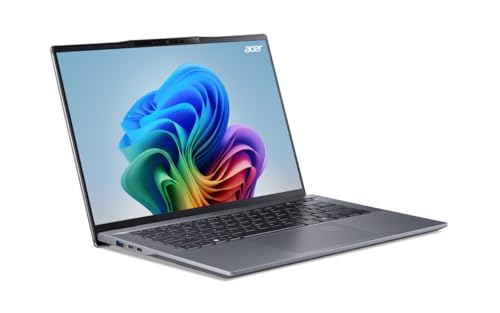 Image of Acer Swift Go 14 AI PC, Qualcomm SnapdragonX Plus X1P-42-100,Office 2024 + M365 Basic,(16GB LPDDR5X / 512GB SSD /14.5-inch WUXGA / /Qualcomm Adreno /1440p IR Camera with Shutter /Win11) 1.32 kg, Steel Grey.