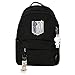 Jiumaocleu Anime Attack On Titan Rucksack Print Casual Daypack Student Wasserdicht mit Kaninchen Zubehör Schultaschen Geschenk für Jungen Mädchen Jugendliche, schwarz 2, 29 cm * 14 cm * 47 cm