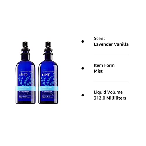 Bath & Body Works Aromatherapy Sleep Lavender Vanilla Pillow Mist, 5.3 Fl Oz, 2-Pack (Packaging May Vary) #TOP1