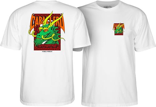 Powell Peralta Cab Street Dragon T-Shirt, White, Large