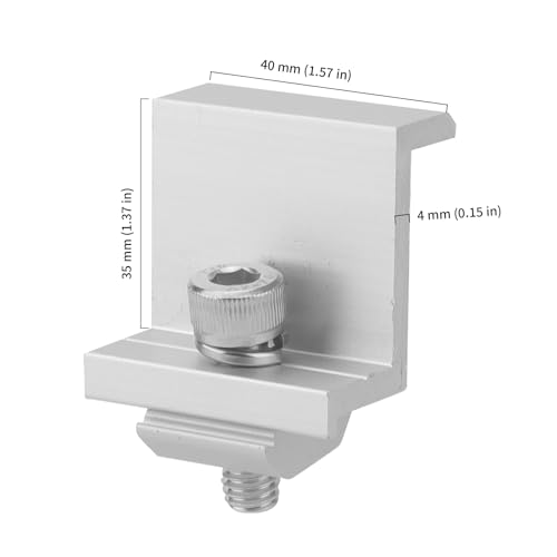 JIEHIN 14 Stück Solarmodul Halterung, Solar Endklemme 35mm Verstellbare Solarpanel Befestigung Solarmodul mit Muttern Und Schrauben für Wohnmobile Boote Dächer Wände