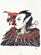 Poster Ledroit Elfe Et Diable 30X40 illustration fantasy pour cadre mural