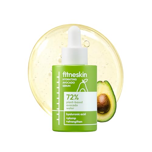 fitneskin Hydrating Serum + Moisturizer Duo with Hyaluronic Acid, Avocado & Niacinamide – Brightening, Barrier Support & Deep Hydration – Lightweight, Fragrance-Free, Vegan Skincare Set