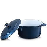 Gotham Steel 5 Qt Lightweight Dutch Oven Pot with Lid & Holders, Ceramic Non Toxic, Oven Safe & Even Heat Retaining Dutch Oven for Bread Baking Sourdough, Soup, Casserole, 70% Lighter than Cast Iron