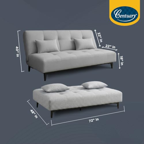 Image of Centuary EasyFlip Sofa Cum Bed, 3-in-1 Sofa,Recliner & Double Bed,Grey Mist