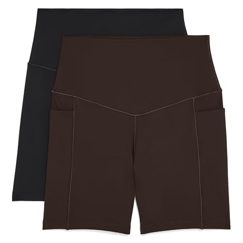 Danskin Women's 2 Pack Motivate Pocket 5' Bike Shorts