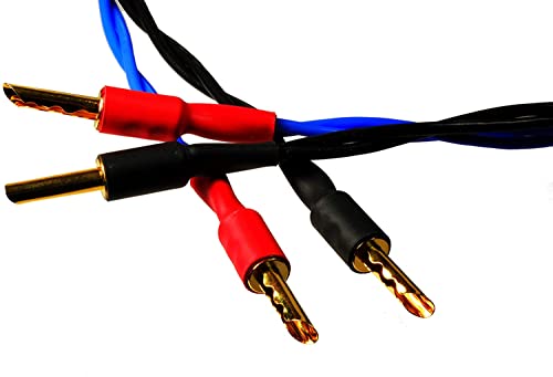 Bettercables.com Better Cables (Pair-2 Cables For 2 Speakers) Blue Truth Ii Reference Speaker Cables - High-End, High-Performance, Premium Hi-Fi Audio With Gold Plated Banana Plugs - 10 Feet #TOP2