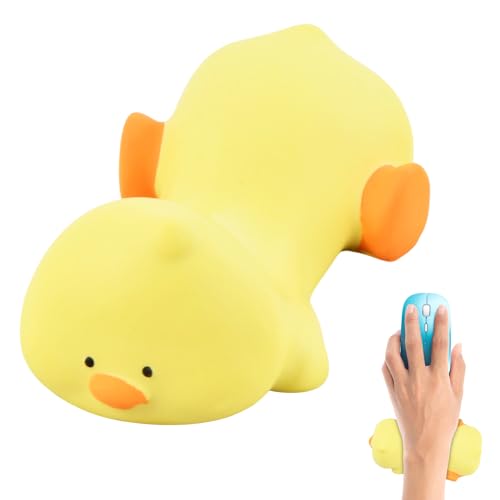 Carino Pad Poggiapolsi,11.5×4cm Appoggio Polso Mouse Ergonomico,del Dolore al Polso,Cuscino per il Polso,Poggiapolsi Mouse Ideale per Ufficio,Computer & Laptop (Anatra)
