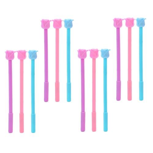 12 bolígrafos de gel Beavorty con diseño floral