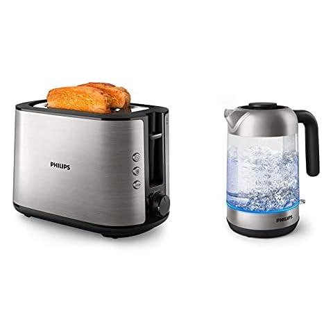 Philips HD2650/90 Toaster Edelstahl & HD9339/80 Glas Wasserkocher Cover