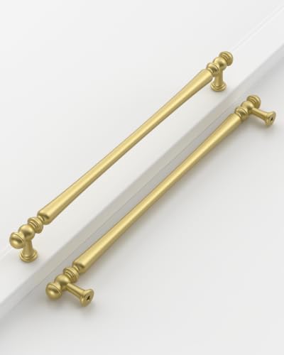 Coinkoly Brushed Gold Cabinet Handles Kitchen Pulls 10 Inch 10 Pack
