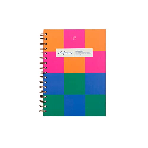UO Cuaderno Libreta A5, Disfrutar. Tapa dura, 200 páginas, espiral (15x22 cm)