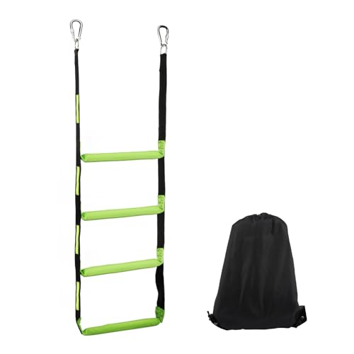 Boat Rope Ladder Heavy Duty 550lbs Strength Climbing Marine Rope Ladder with Reinforced Steps for Inflatable Boat Pontoon Boat Sailboat Kayak Motorboat Canoeing(Four-Step)