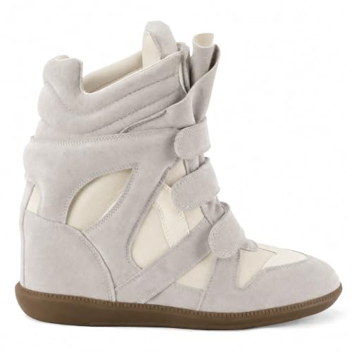 Image of Wedge Sneakers for Women, High Top Platform Suede with Hidden Wedge & Triple Strappy Band