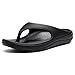 shevalues Women's Arch Support Flip Flops Recovery for Plantar Fasciitis Orthopedic Thong Sandals for Summer Beach, Black 39 (7.5-8 Women/6-6.5 Men)