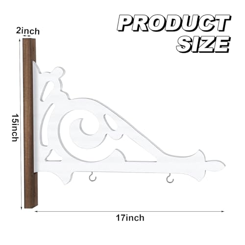 Yousoontic Arrow Hanging Sign Bracket Holder 17" Wide x 15" Tall x 2" Deep Arrow Replacement Decorative Hanging Sign Holder White Wood Mounting Plaques Hanger Bracket Wall Decor by Yousoontic - Used condition - Image 2
