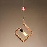 YXLMAONY Deckenlampe Loft Retro Hanf Hängen Lampe Antike Industriestil Pendelleuchte E27 Kreative Persönlichkeit Restaurant Cafe Bar Bekleidungsgeschäft Billiard Hänge Licht Badezimmer Lampe