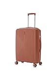 CELIMS   Valise Moyenne 65 cm en Polypropylène | Ultra Résistante & Légère | Serrure TSA | 8 roulettes 360° | Marron