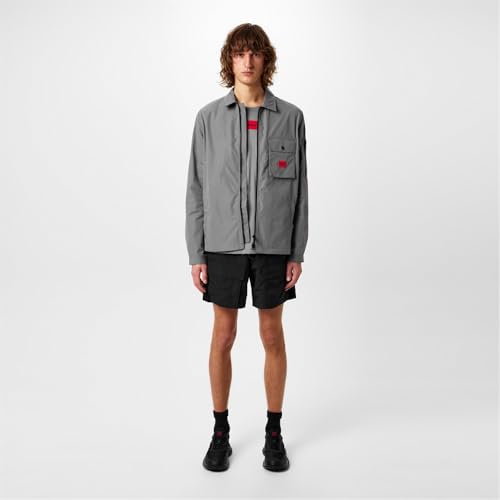 Image of Hugo Men's Cotton Mix Canvas Zip Up Overshirt