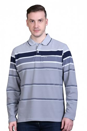Image of Full Sleeve Polo T Shirt for Men Cotton with Pocket and Collar - Regular Fit Tshirt