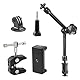 TECDW 11 Zoll Verstellbarer Magic Arm mit Superklemme, 360° Kugelköpfe, Gelenkiger Arm mit 1/4 und 3/8 Gewindebohrungen, Klemme für Stativ, Monitor, Kamera