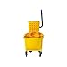 PRO SOURCE Commercial Mop Bucket with Caster Wheels and Wringer: Yellow, 35 Quart