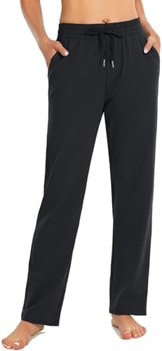 EUHOM Jogginghose Damen Sporthose Lang Baumwolle Yogahose Frauen Bequem Freizeithose Gerades Bein Trainingshose Sweatpants für Jogging Sport Yoga