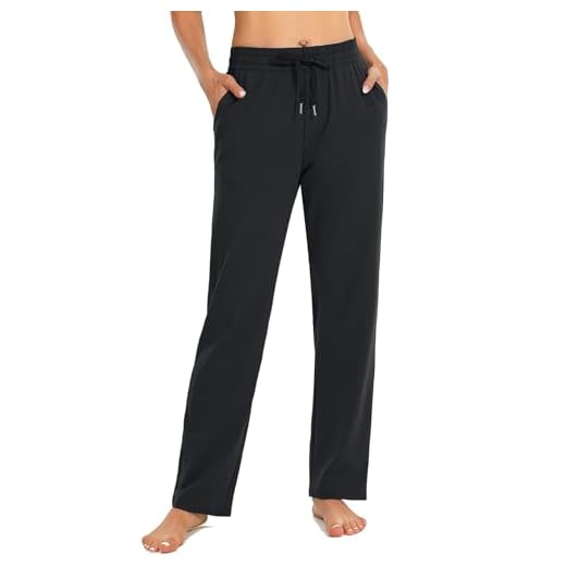 EUHOM Jogginghose Damen Sporthose Lang Baumwolle Yogahose Frauen Bequem Freizeithose Gerades Bein Trainingshose Sweatpants für Jogging Sport Yoga(Schwarz, M)
