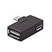 Fun-Home 2-in-1 Powered Left Angle USB 2.0 Micro Male to USB Female Host OTG Adapter for Samsung, Firestick，Playstation Classic，SNES Mini,NES/SNES Classic,Chromecast and More Smartphone or Tablet