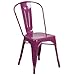 Flash Furniture Purple Metal Indoor-Outdoor Stackable Chair