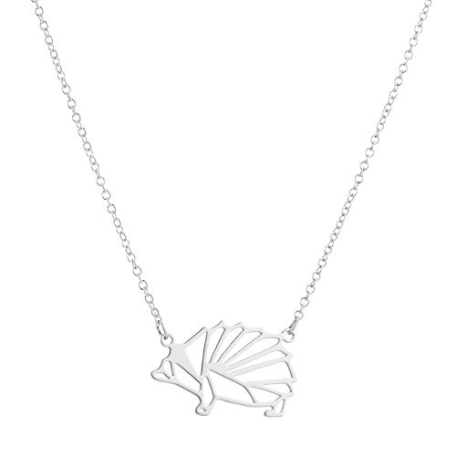 Collier ras du cou hérisson origami femme acier inoxydable bijou tendance