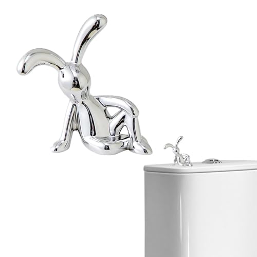 Decoración De Estatuilla De Conejito - Estatua De Conejo Galvanizada, Escultura De Animal Sentado, De Mesa | Exhibición Interior Al Aire Libre, Decoración Casera Encantadora Del Estilo Del Vint