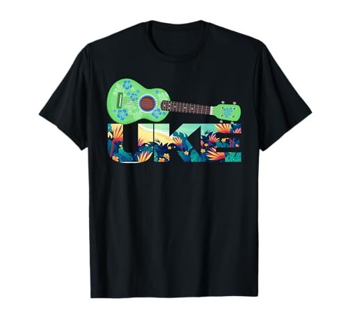 Reproductor de ukelele con tema hawaiano Uke, fanático de la música tropical Island Camiseta