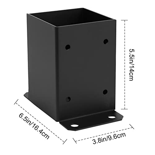 Colinktool Post Base, 4×4 Post Base 10 Pcs, Inner Size 3.5 X 3.5 Inch, Post Bracket 2.5 Lbs, Heavy Duty Powder-Coated Post Anchor Matte Black Wood Post Brackets For Deck Porch Railing Support Trim #TOP2