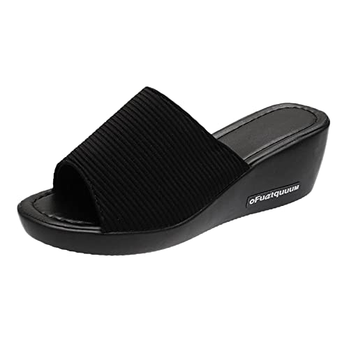 Chaussures de plage décontractées et nu-pieds compensés femme pour vacances au soleil