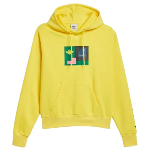 Sweat à capuche unisexe Shmoofoil adidas Originals jaune 2XL coton